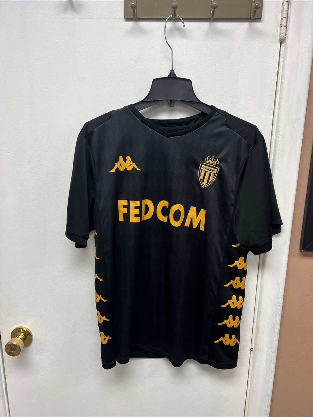 Kappa Black Jersey with Gold Accents FEDCOM Hanson #14 Logo Men XL